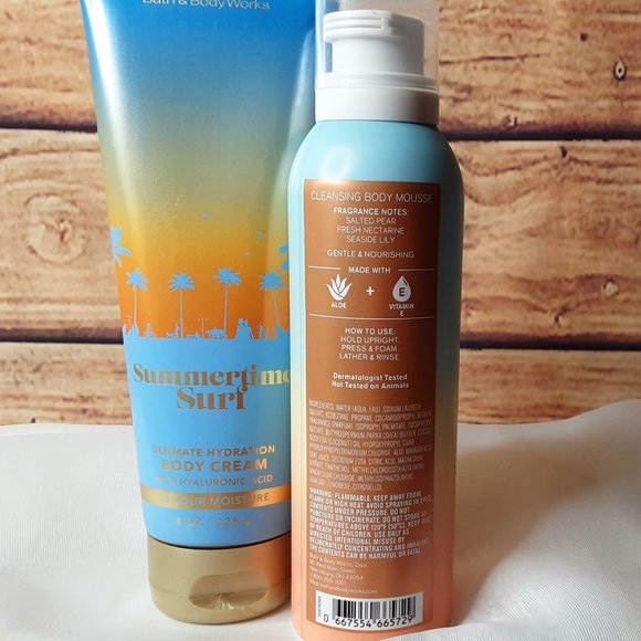 BATH & BODY WORKS 'SUMMERTIME' BODY MOUSSE WASH & MOISTURIZER 2-PIECE SET - Picture 4 of 11